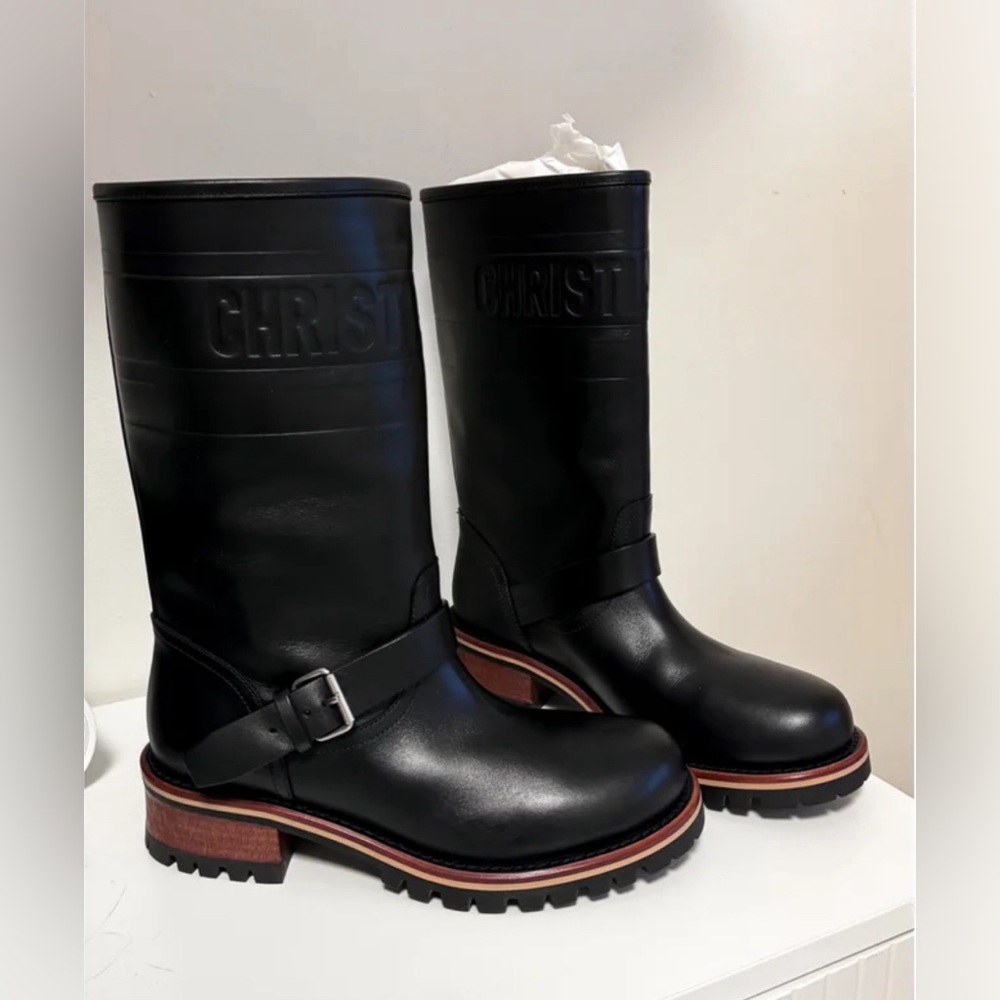 Christian Dior Black Leather Riding Boots - Picture 8 of 8